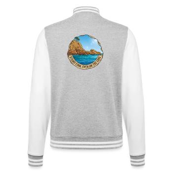 Illustration of landscape with cliff and sea - College Sweat Jacket - heather grey/white - Back - Marisol (170cm)