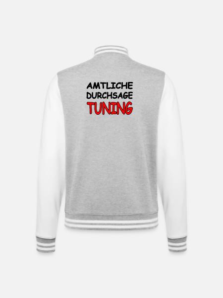 Auto - College-Sweatjacke - Grau meliert/Weiß