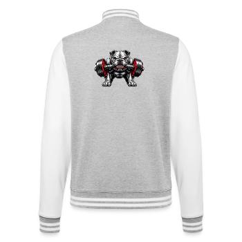 Bulldog Strength Dumbbell - College Sweat Jacket - heather grey/white - Back - Marisol (170cm)