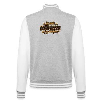 Je suis beau gosse - Veste Teddy - gris chiné / blanc - Dos - Marisol (170cm)