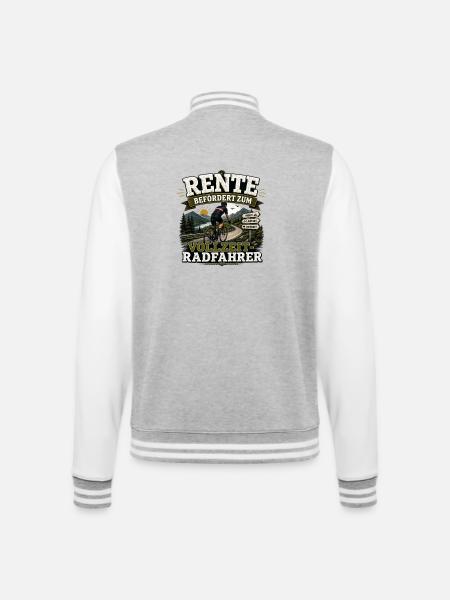 Rente Befördert Zum Vollzeit Radfahrer Spruch - College-Sweatjacke - Grau meliert/Weiß