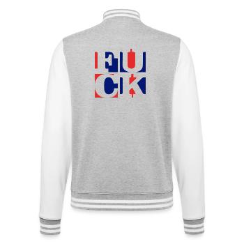 MERDE – Typographie amicale avec un clin d’œil - Veste Teddy - gris chiné / blanc - Dos - Marisol (170cm)