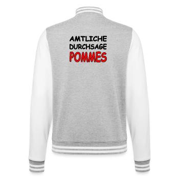 Pommes - College-Sweatjacke - Grau meliert/Weiß - Hinten - Marisol (170cm)