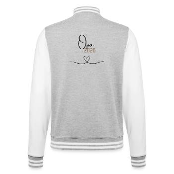 Opa 2026 –Geschenk für Opa since 2026, Weihnachten - College-Sweatjacke - Grau meliert/Weiß - Hinten - Marisol (170cm)