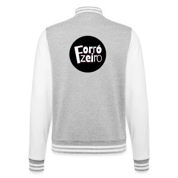 Forrozeiro – Schlichtes Forro Statement - College-Sweatjacke - Grau meliert/Weiß - Hinten - Marisol (170cm)