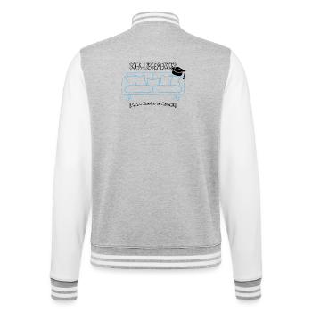 Sofa-Liegemeister: Master der Auszeit - College-Sweatjacke - Grau meliert/Weiß - Hinten - Marisol (170cm)