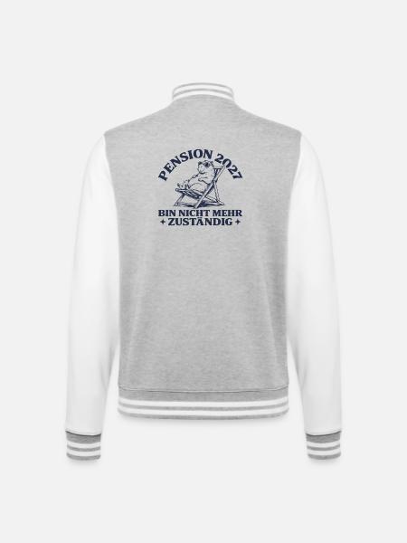 Pension 2027 Abschied Capybara im Liegestuhl - College-Sweatjacke - Grau meliert/Weiß