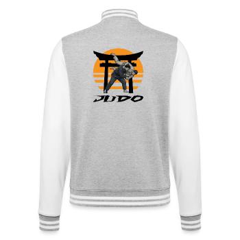 Judo - College-Sweatjacke - Grau meliert/Weiß - Hinten - Marisol (170cm)