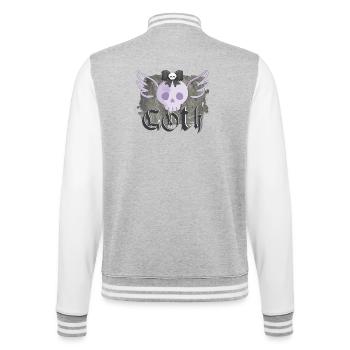 Goth - College-Sweatjacke - Grau meliert/Weiß - Hinten - Marisol (170cm)