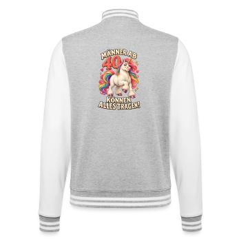 Einhorn 40. Geburtstag Männer Lustiger Spruch - College-Sweatjacke - Grau meliert/Weiß - Hinten - Marisol (170cm)