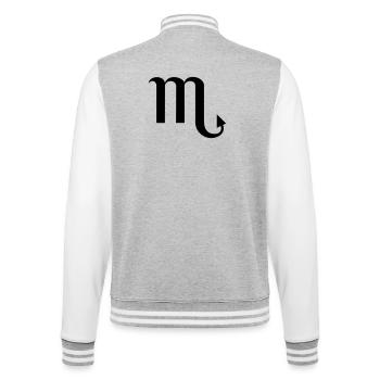 Sternzeichen Skorpion - College-Sweatjacke - Grau meliert/Weiß - Hinten - Marisol (170cm)