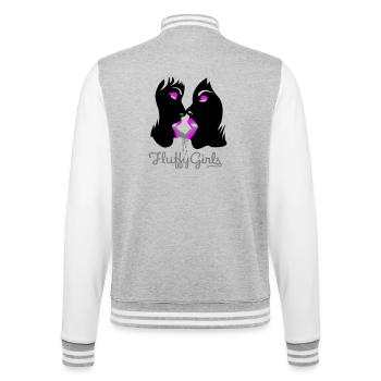 fluffy girls - College Sweat Jacket - heather grey/white - Back - Marisol (170cm)