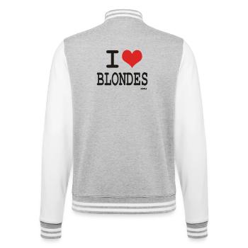 I love blondes - College Sweat Jacket - heather grey/white - Back - Marisol (170cm)