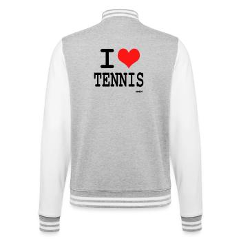 i love tennis by wam - College-Sweatjacke - Grau meliert/Weiß - Hinten - Marisol (170cm)