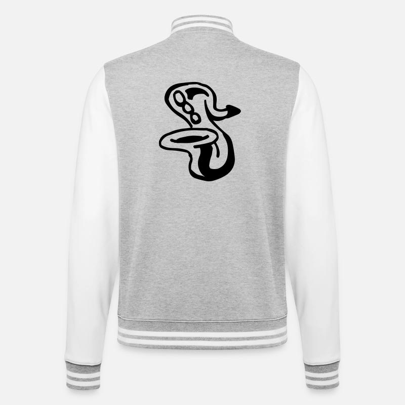 Saxophone - Veste Teddy - gris chiné / blanc