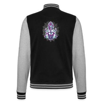 ganesha shiva hinduismus hindu india - College-Sweatjacke - Schwarz/Grau meliert - Hinten - Marisol (170cm)