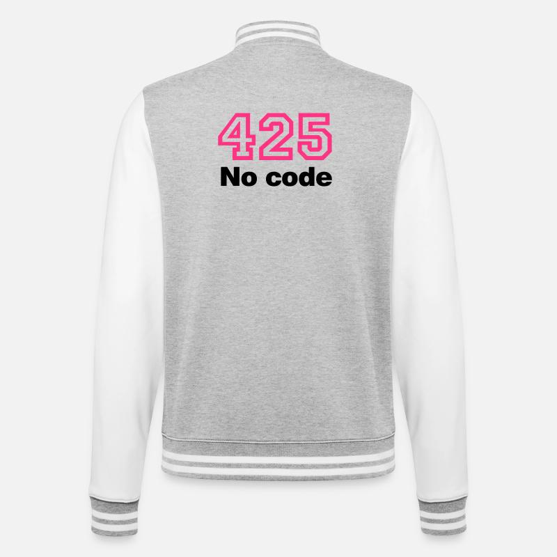 Error 425 No Code - College-Sweatjacke - Grau meliert/Weiß