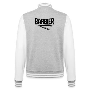 barber barber viking bart beard hairdresser sticker - College Sweat Jacket - heather grey/white - Back - Marisol (170cm)
