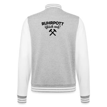 Ruhrpott Glück Auf Ruhrgebiet - College-Sweatjacke - Grau meliert/Weiß - Hinten - Marisol (170cm)