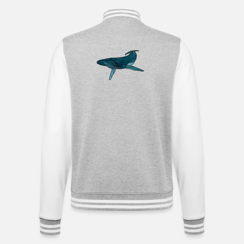 Baleine à bosse blanche - Veste Teddy - gris chiné / blanc