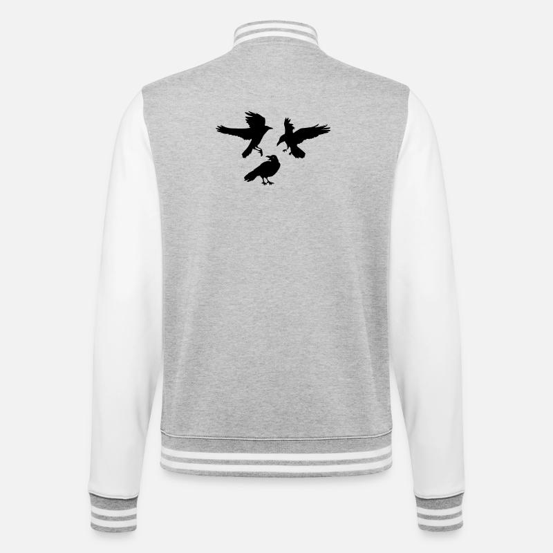 Trois corbeaux - Veste Teddy - gris chiné / blanc