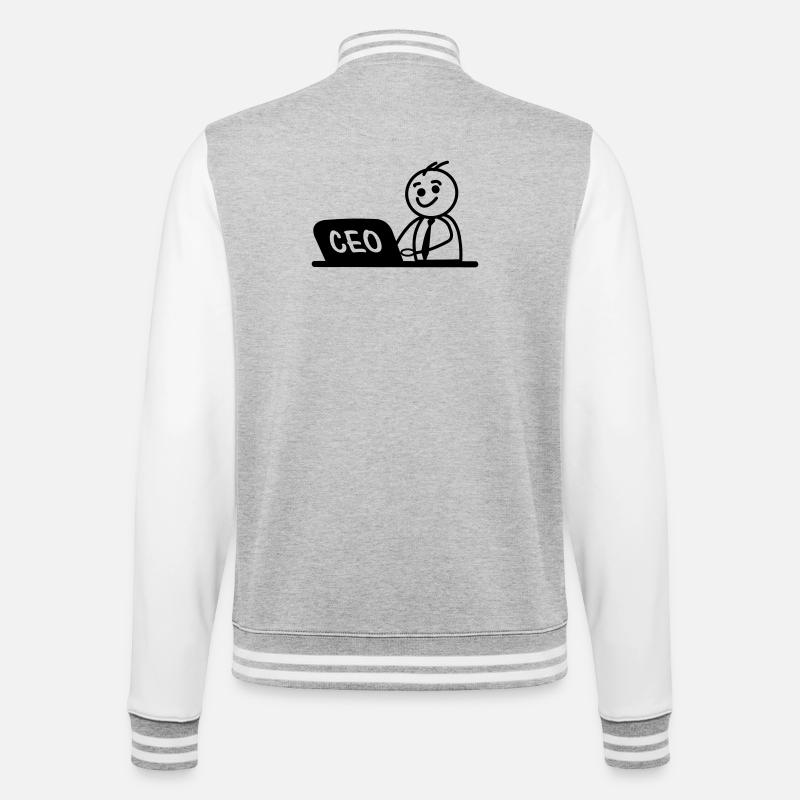 CEO von Arbeitslaptop - College-Sweatjacke - Grau meliert/Weiß