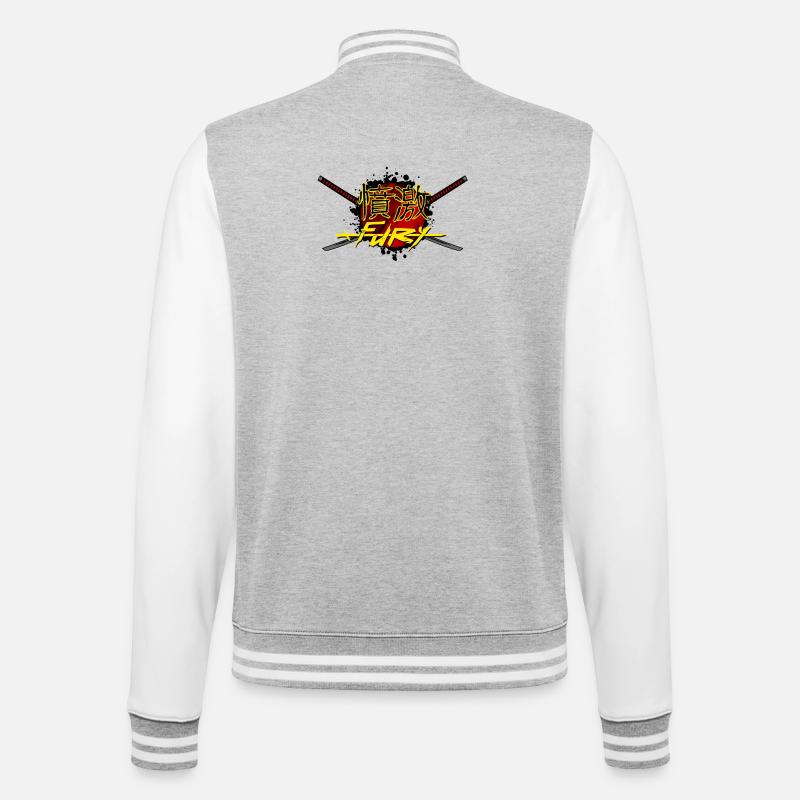 FURY Épée croisée. - Veste Teddy - gris chiné / blanc