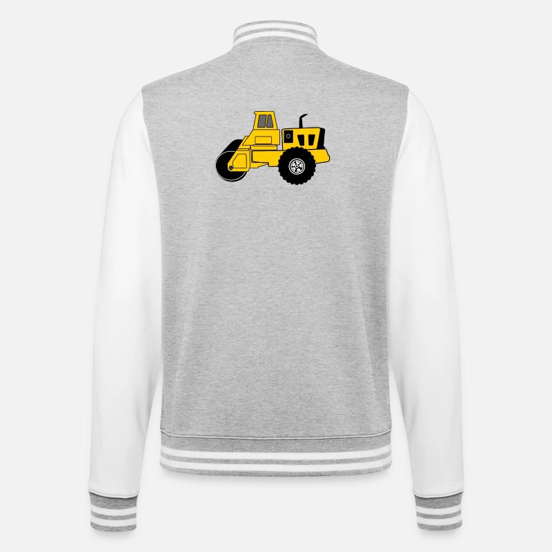 Yellow Roller machine - College Sweat Jacket - heather grey/white