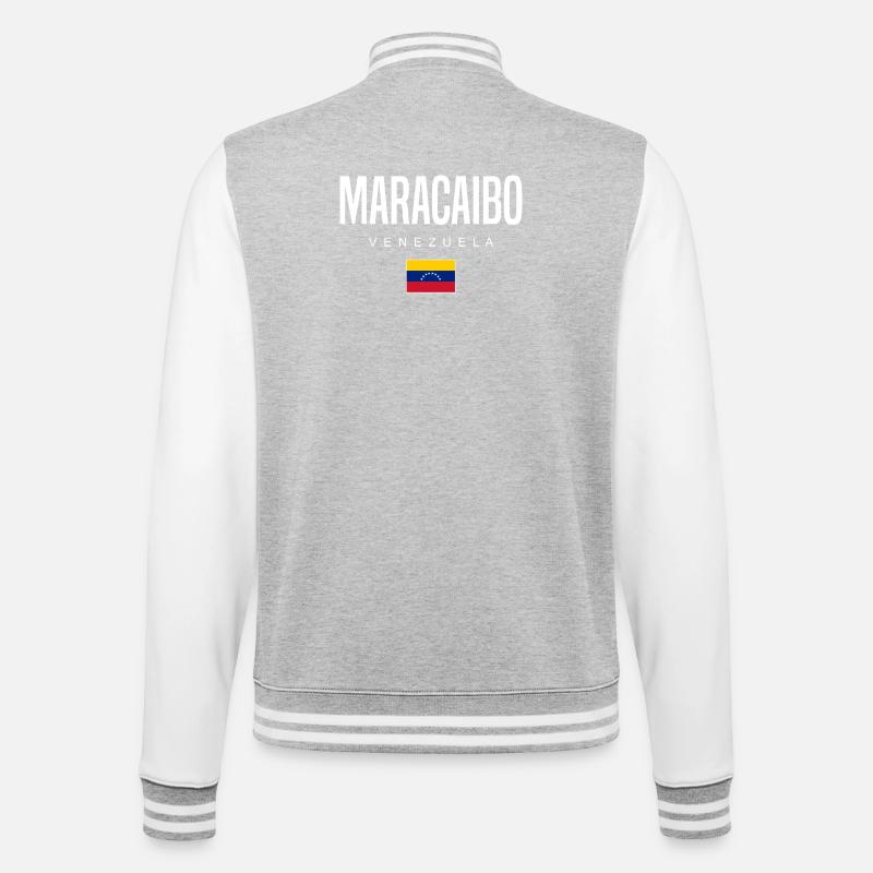 Maracaibo Venezuela - College-Sweatjacke - Grau meliert/Weiß