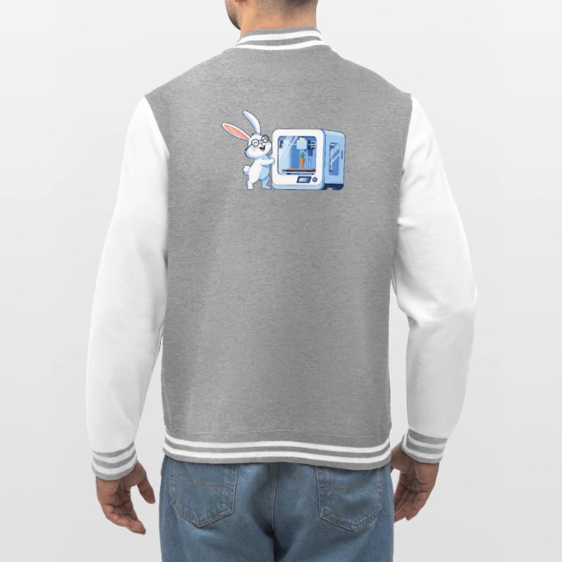 Funny Rabbit Nerd Programmer 3D Printer College Sweat Jacket