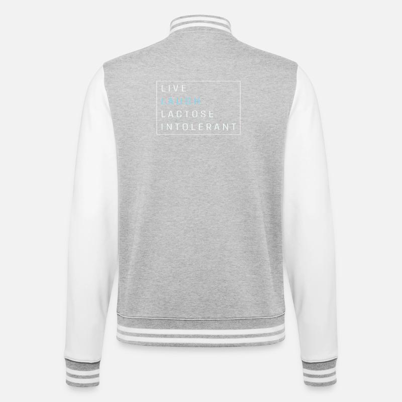 Lactose Intolerance Flatulence Milk Allergy - College Sweat Jacket - heather grey/white