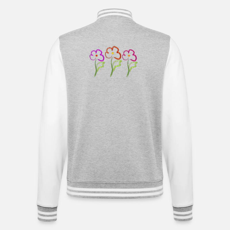 Fleur - Veste Teddy - gris chiné / blanc