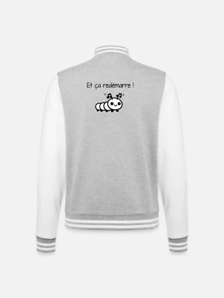 Et ça redémarre ! - Veste Teddy - gris chiné / blanc