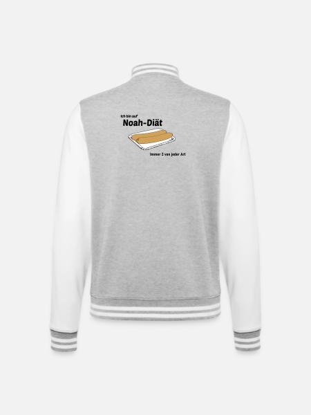 Noah Diaet - College-Sweatjacke - Grau meliert/Weiß