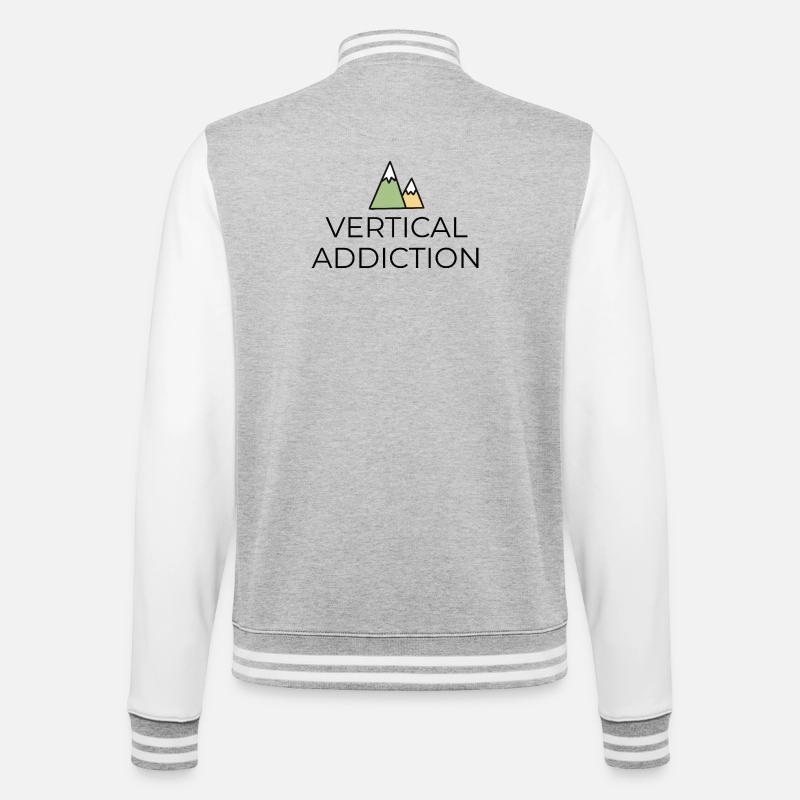 Vertical Addiction - Design mit Bergspitzen - College-Sweatjacke - Grau meliert/Weiß
