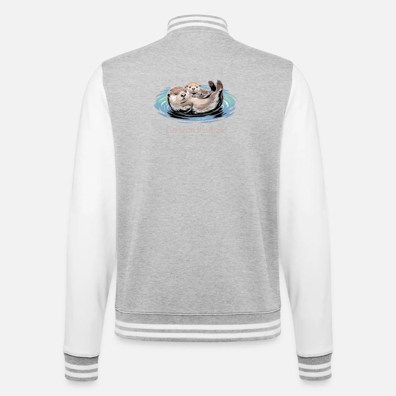 Otter Duo Go with the Flow - College Sweat Jacket - heather grey/white
