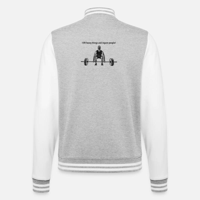 Vectorization_36 - College-Sweatjacke - Grau meliert/Weiß