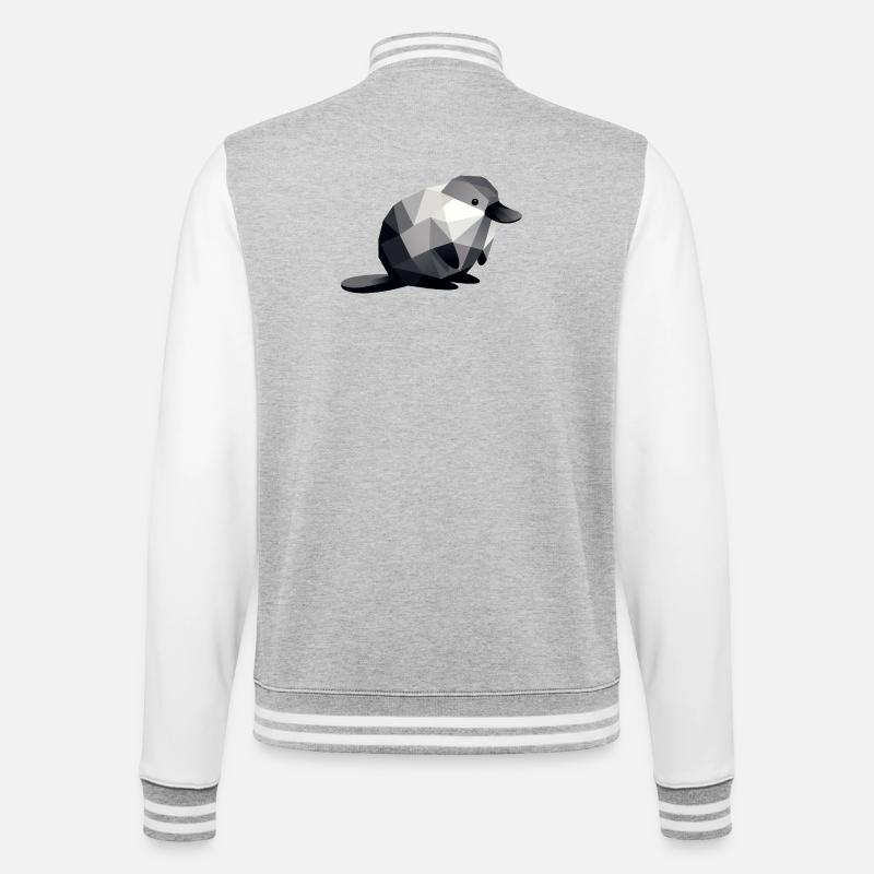 ornithorynque - Veste Teddy - gris chiné / blanc