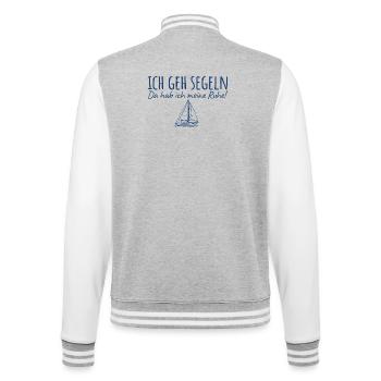 Segeln Da hab ich meine Ruhe - College-Sweatjacke - Grau meliert/Weiß - Hinten - Marisol (170cm)