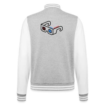 Vision Différente Abstract Logo Lunette 3D - Veste Teddy - gris chiné / blanc - Dos - Marisol (170cm)