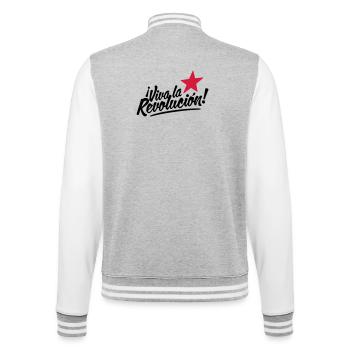viva la revolucion - revolution! - College-Sweatjacke - Grau meliert/Weiß - Hinten - Marisol (170cm)