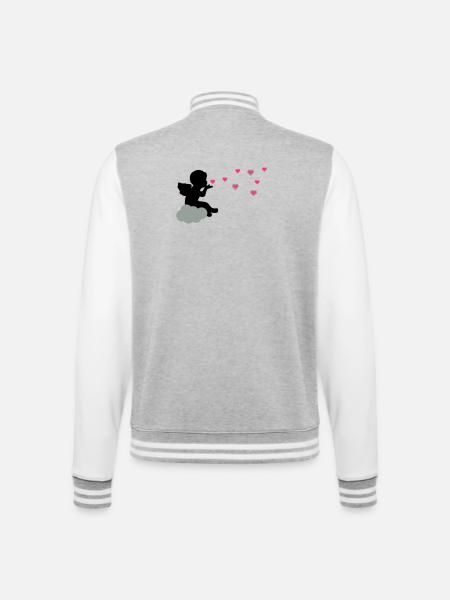 Cher ange - Veste Teddy - gris chiné / blanc