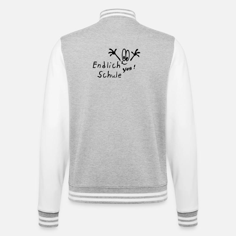 schule - Veste Teddy - gris chiné / blanc