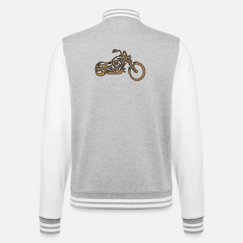 Custom – Chopper Gold Edition - College-Sweatjacke - Grau meliert/Weiß