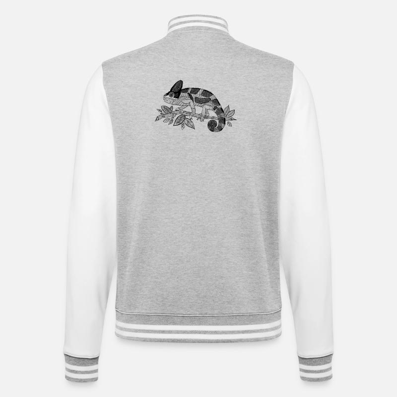 Chameleon - College Sweat Jacket - heather grey/white