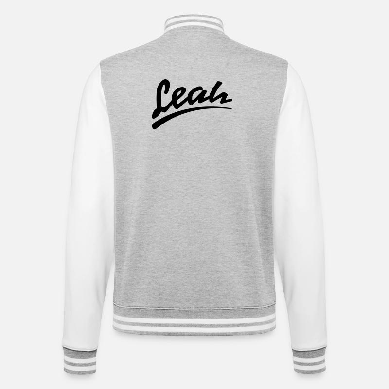 Leah - College-Sweatjacke - Grau meliert/Weiß