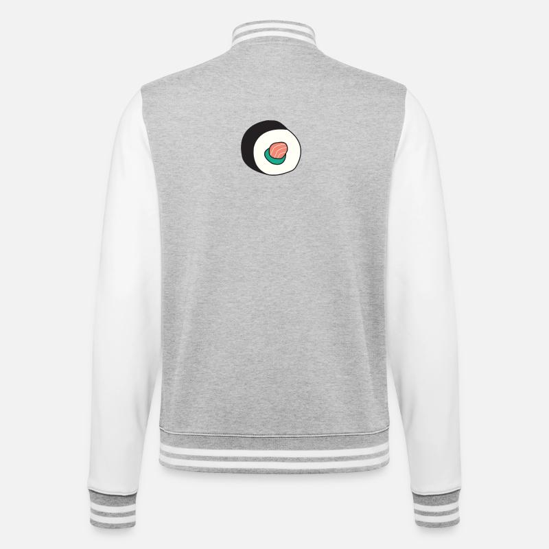 Maki roll - College Sweat Jacket - heather grey/white