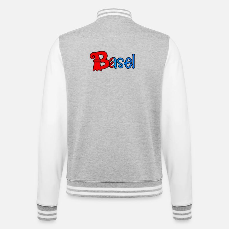 Basel RedBlue Rook Logo - College-Sweatjacke - Grau meliert/Weiß