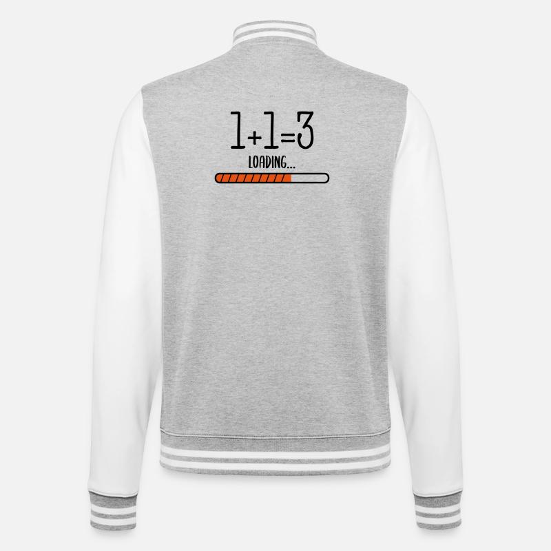 Baby loading - College-Sweatjacke - Grau meliert/Weiß