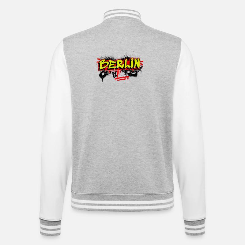 Berlin graffiti design - College Sweat Jacket - heather grey/white